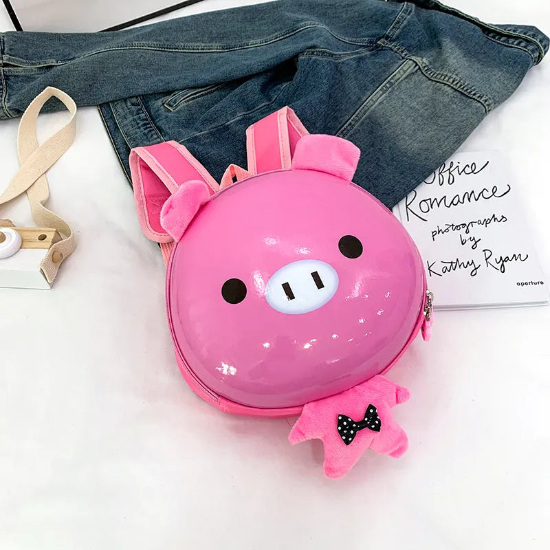 Hard shell children's backpack with cute cartoon animal design for kindergarten boys and girls