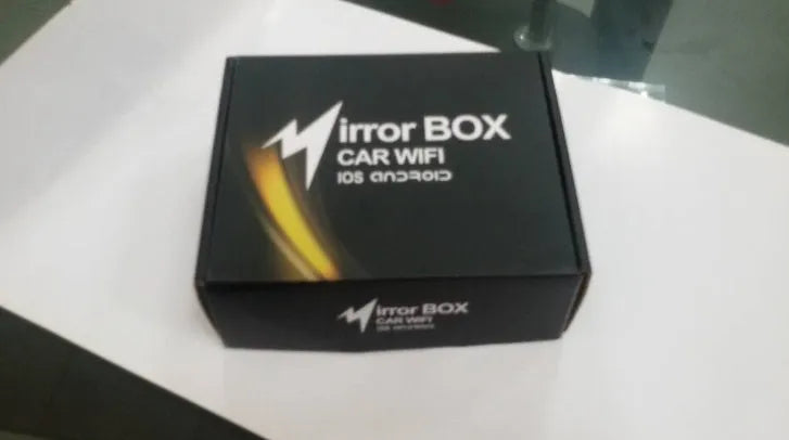 Black Car Mirror Link Box Wi-Fi AV converter with power cable, antenna and AV cable for screen mirroring
