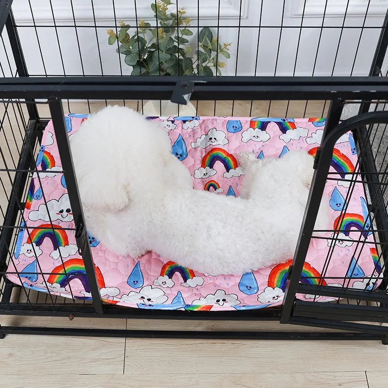 Reusable washable pet urine pad with animal pattern and waterproof backing