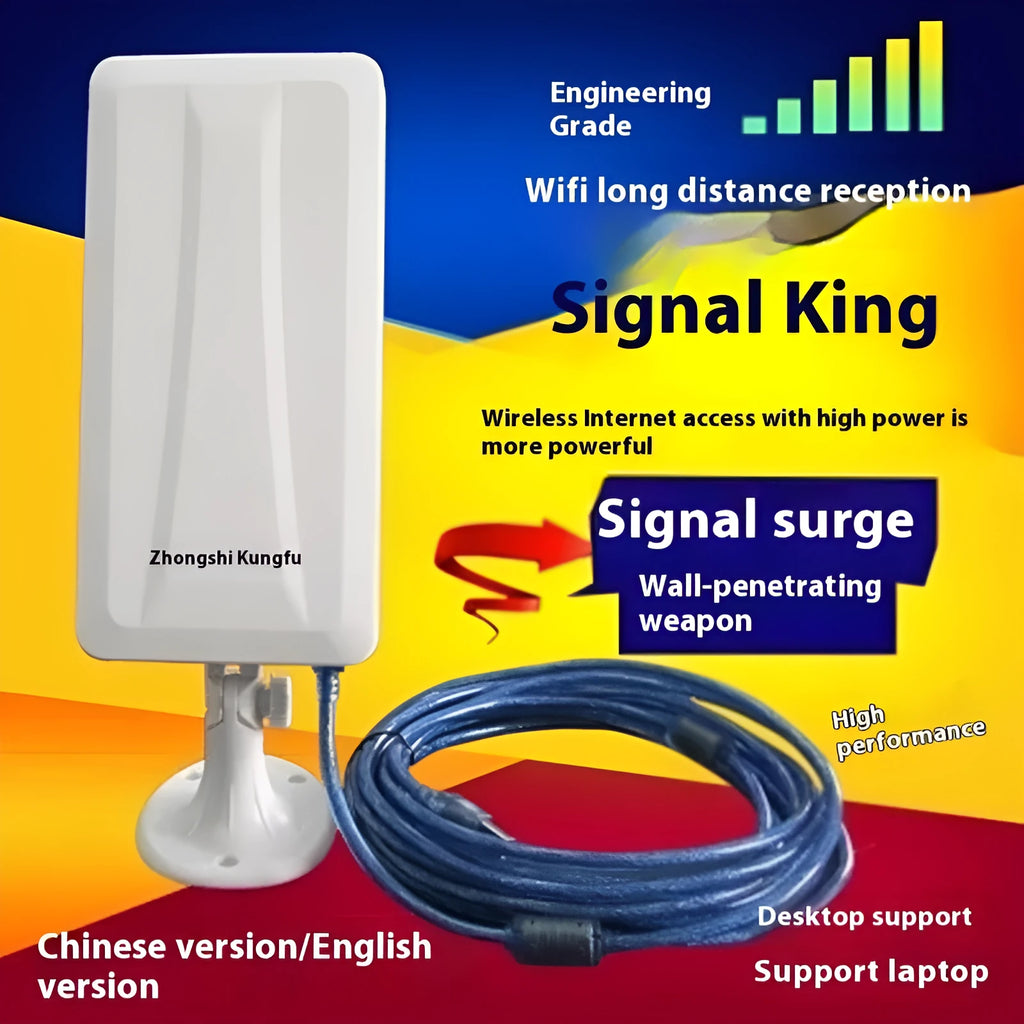 White USB wireless network adapter for computer WiFi connectivity