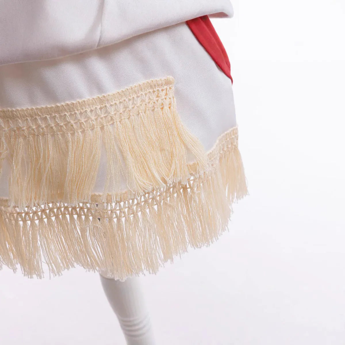 White cosplay princess dress made of milk silk fabric for girls performing on stage