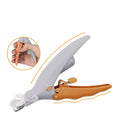 Yellow pet nail clippers for dogs and cats with built-in LED light and magnifying glass