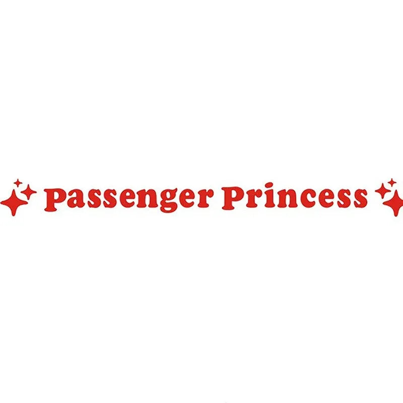 Passenger Princess decorative car mirror sticker in reflective colours, 12.5 cm size.