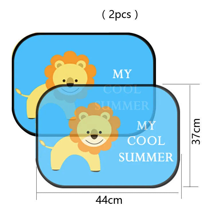 Electrostatic adsorption car side window sunshade with animal design