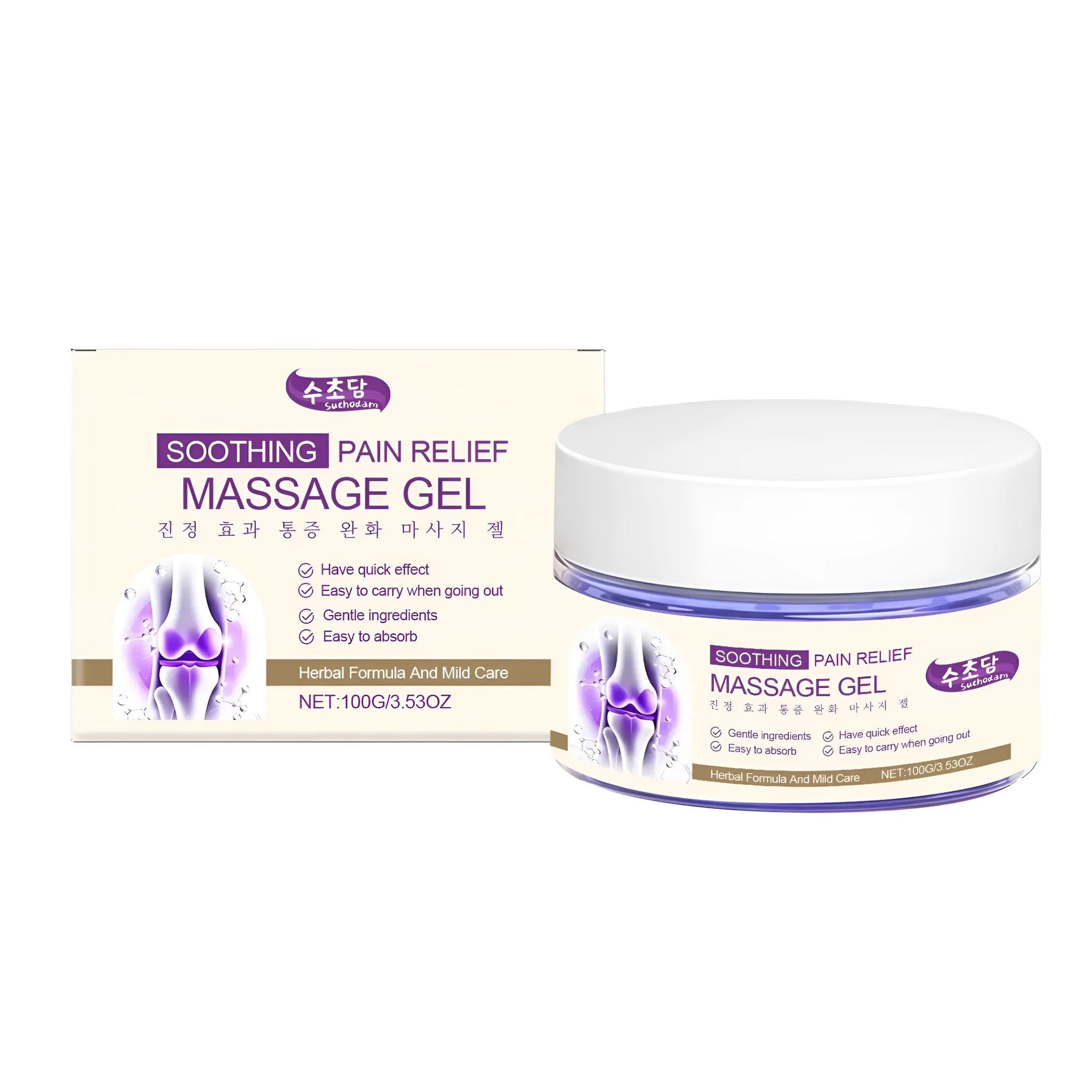 Soothing massage gel 100g with ginger root extract and bee venom in a white tube