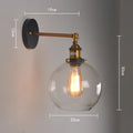 Retro round ball glass wall lamp with 20cm diameter and aluminium holder