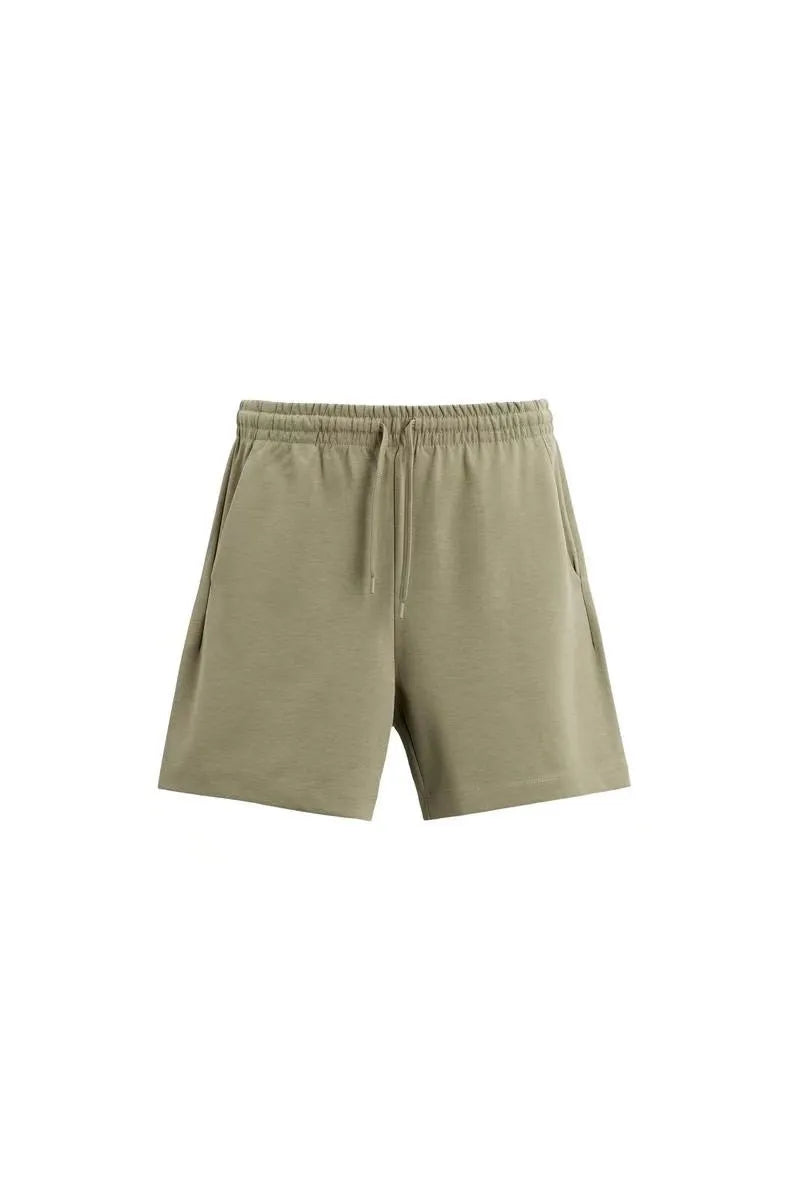 Men's loose double-sided cloth texture short sleeve t-shirt and matching shorts casual set