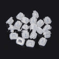 BMW interior plastic seat buckle clips with metal fasteners, transparent colour