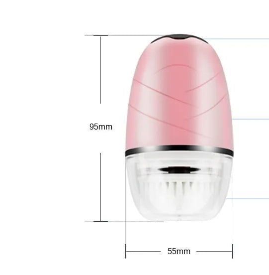 Electric rechargeable facial pore cleaner with silicone bristles in Golden colour