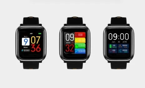 Q58 smart bracelet with 1.3-inch touch screen and silicone strap in gray