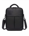 Black Oxford fabric men's messenger shoulder bag showing dimensions