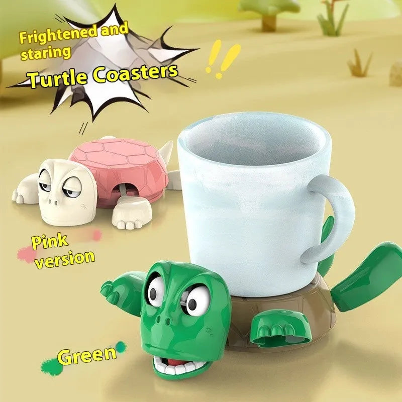 ABS turtle coaster with reptile design in light green colour for heat insulation under hot drinks