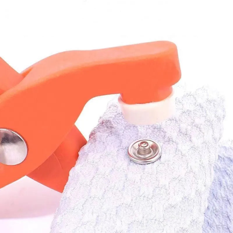 Five claw stainless steel no-sew buttons for children's clothing with application pliers