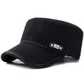 Men's spring new distressed adjustable cotton hat in monochrome pattern, brown colour, with satin processing