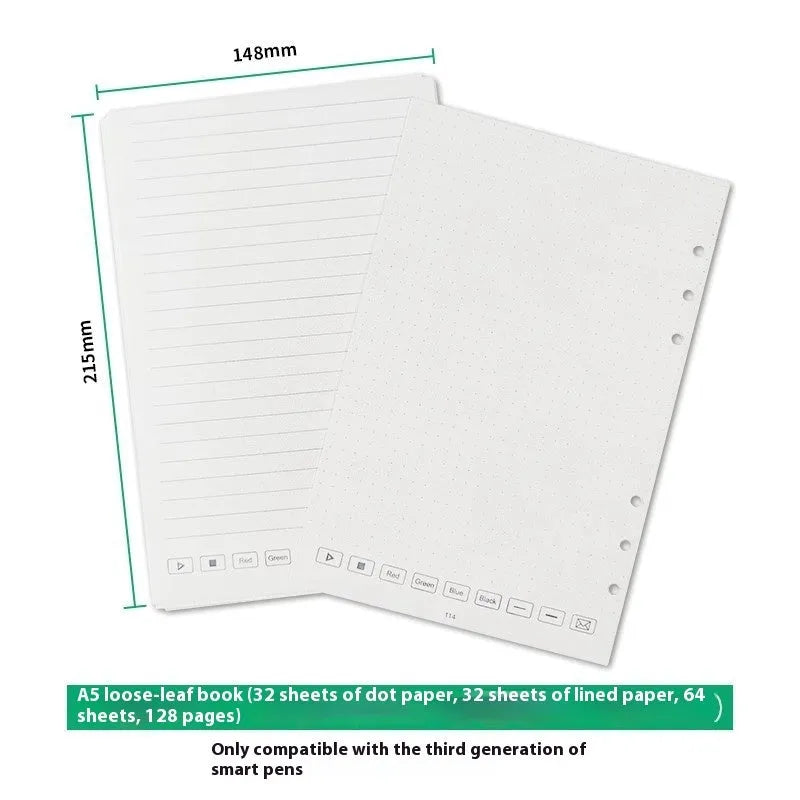 Pack of Zodiac Forest Paper loose leaf notebook refill with 64 pages and nine pen refills for 6-hole spiral binders.