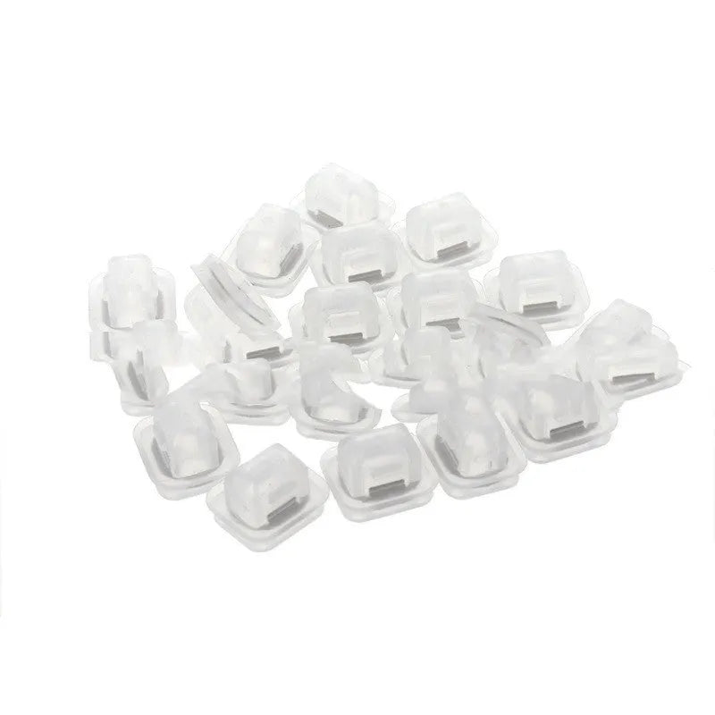 BMW interior plastic seat buckle clips with metal fasteners, transparent colour