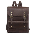 Korean style retro simple backpack in soft PU material showing ventilation features and available colour options