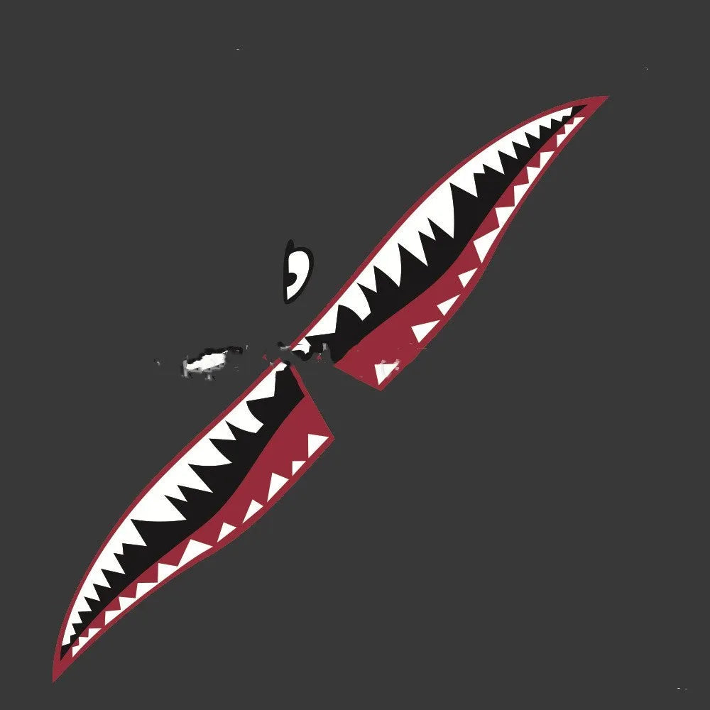 Large shark design car body sticker vinyl decal shown on a vehicle door.