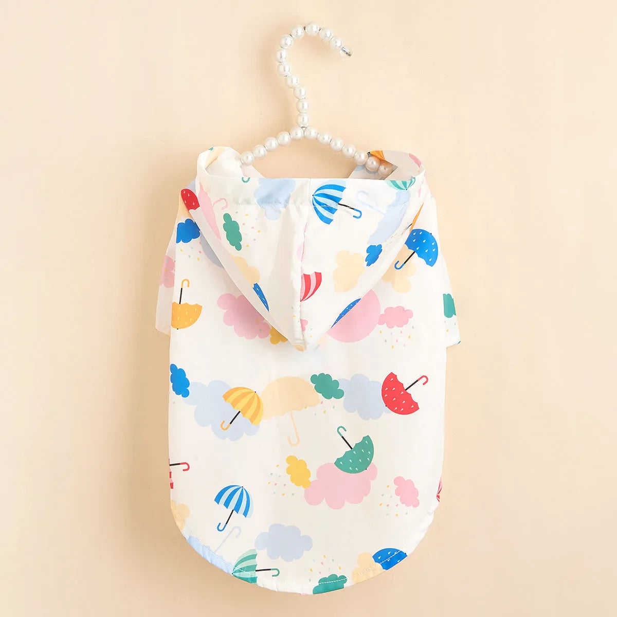 Cartoon umbrella pattern pet raincoat for dogs and cats in polyester fabric