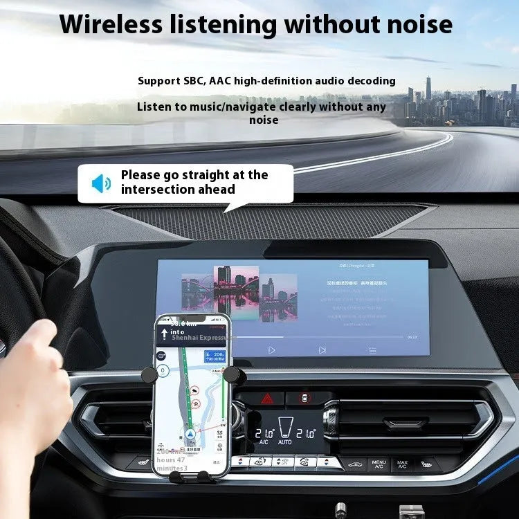USB car Bluetooth audio receiver with zinc alloy USB connector and copper 3.5mm audio connector