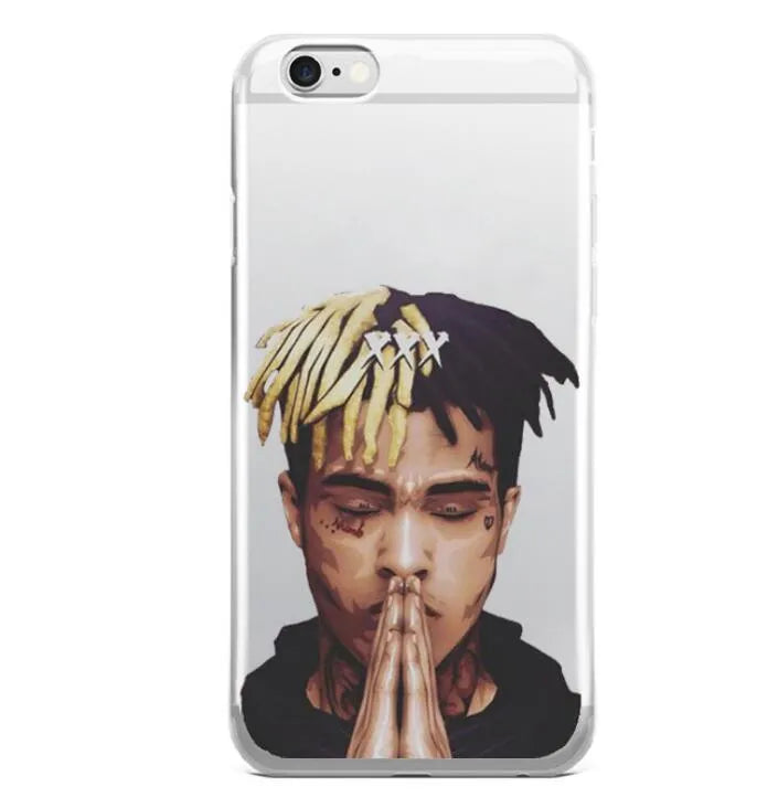 XXTENTACION design transparent iPhone case with patterned artwork and matte finish