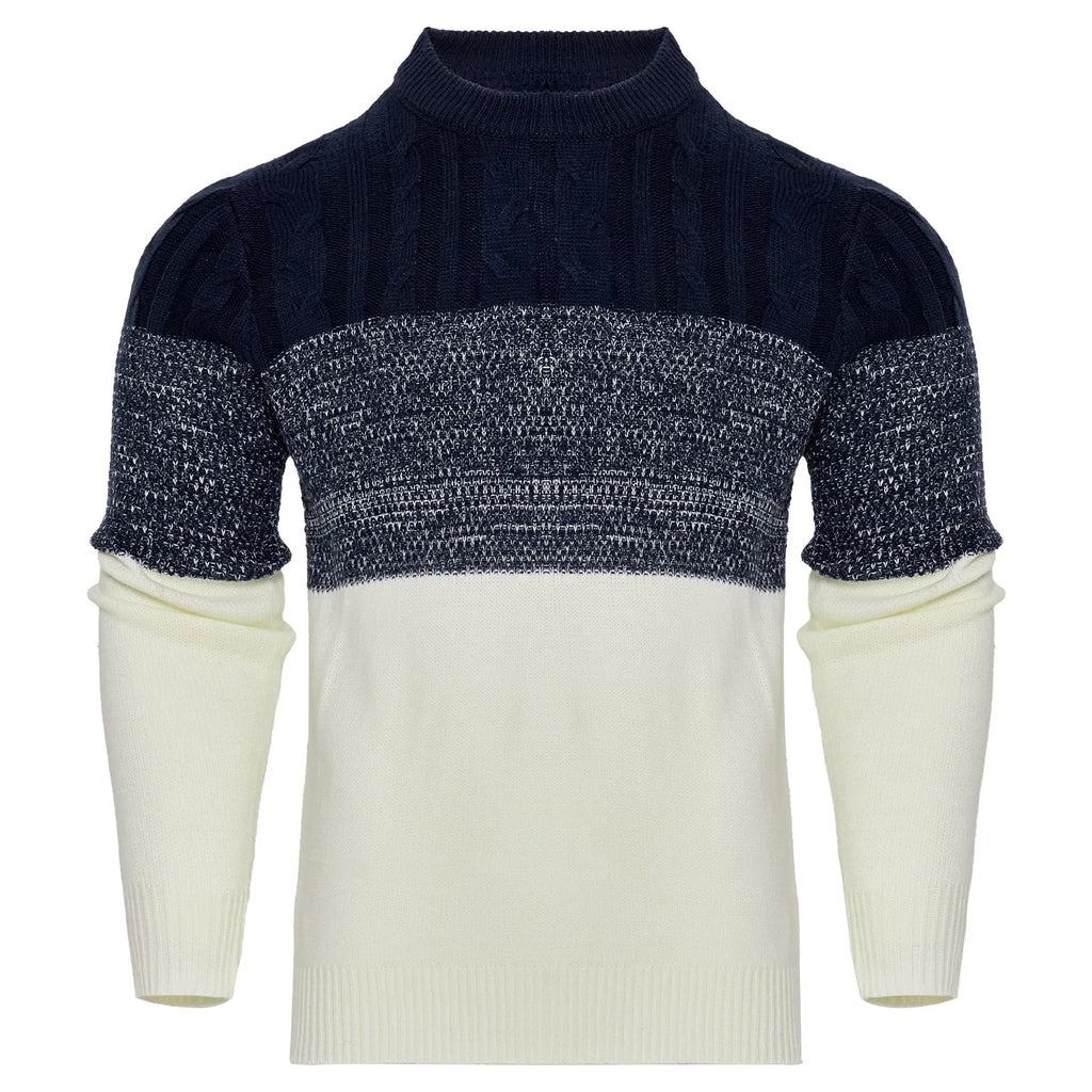 Men's knitted pullover sweater with long sleeves for autumn and winter wear