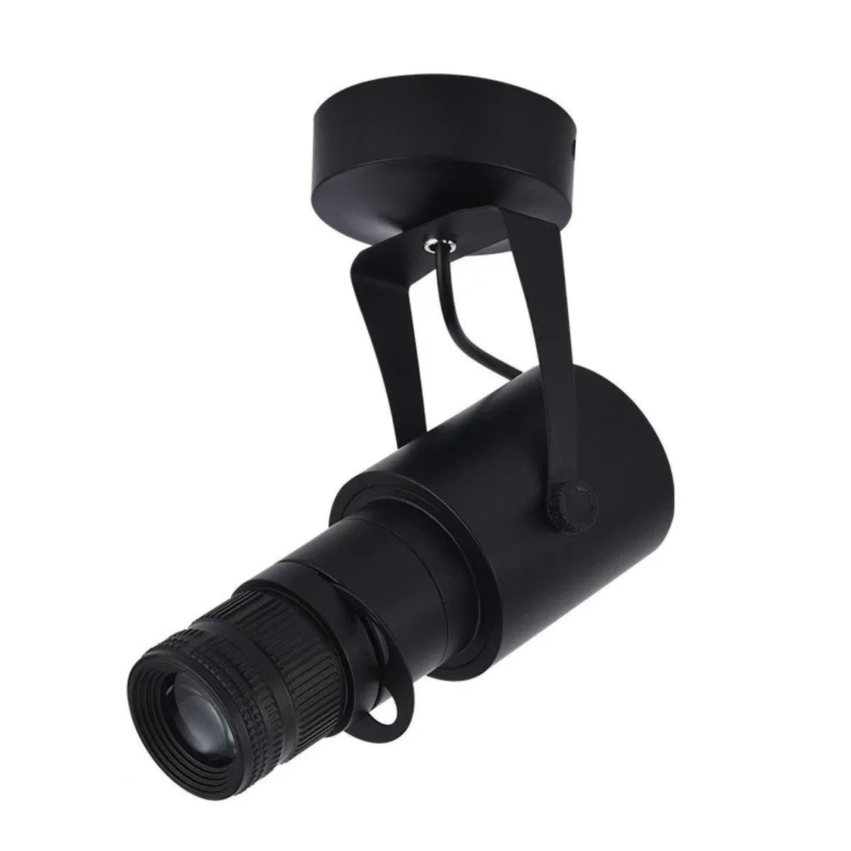 Black aluminium LED surface-mounted spotlight with 20W 3000K warm light output