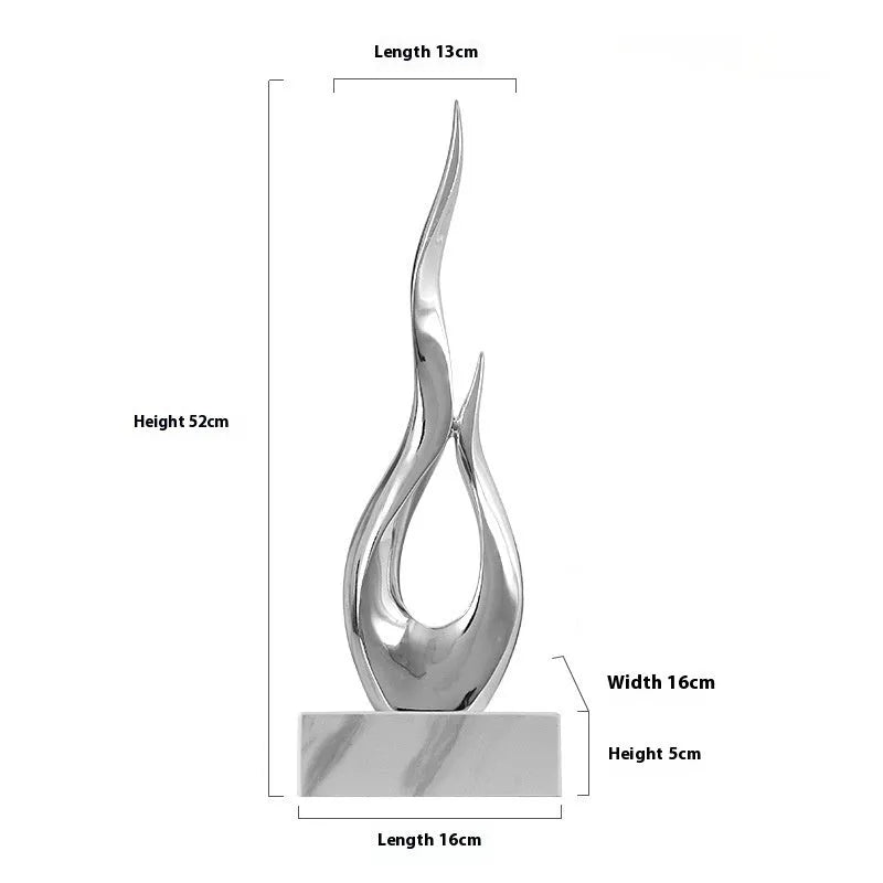Resin high-rise festival ornament in modern minimalist style with metallic finish