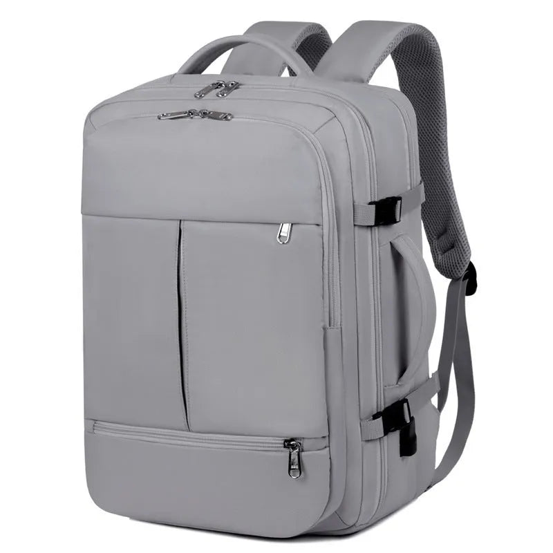 Large waterproof oxford cloth backpack with multiple pockets showing black colour option