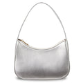 Simple retro waterproof PU shoulder bag with adjustable strap shown in apricot colour