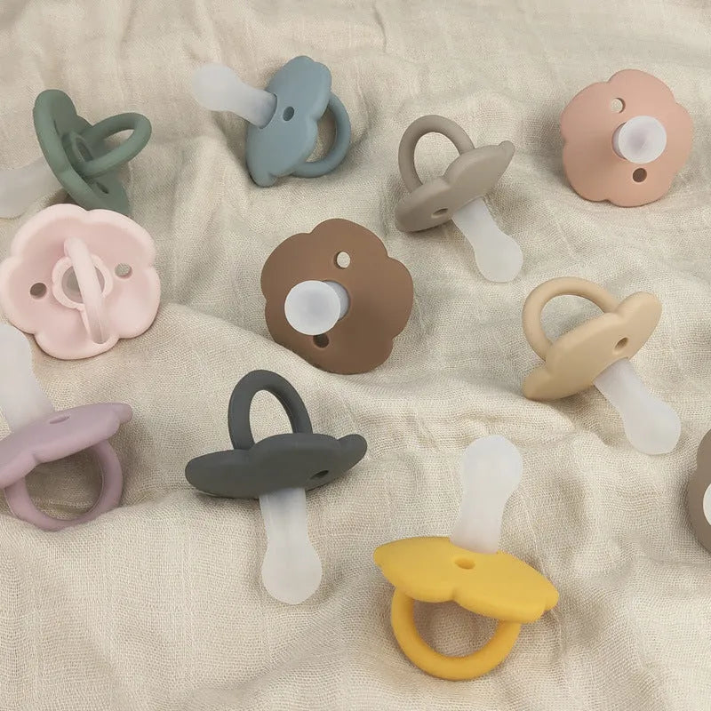 Baby pacifier edible silicone lace nipple for 0-6 months in light pink colour