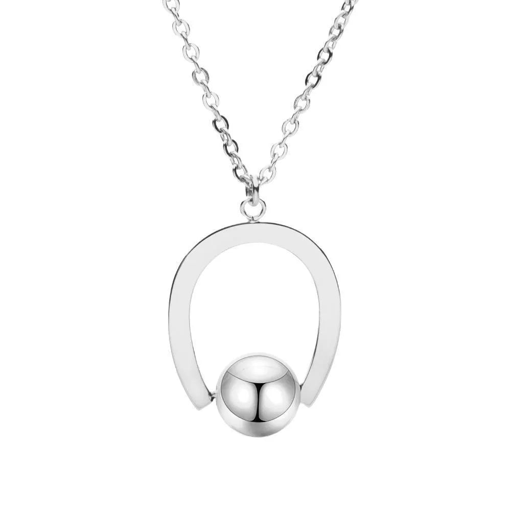 Stainless steel geometric pendant necklace with cross chain on adjustable 21-50cm length