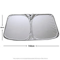 Titanium silver aluminium foil car sunshade showing reflective surface and folded storage