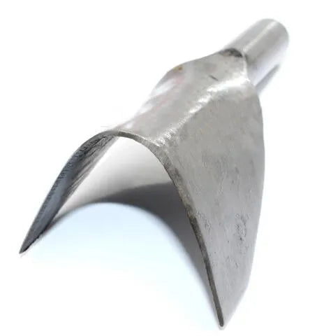 Six steel leather punch tools showing half-round and V shapes in sizes from 15mm to 40mm