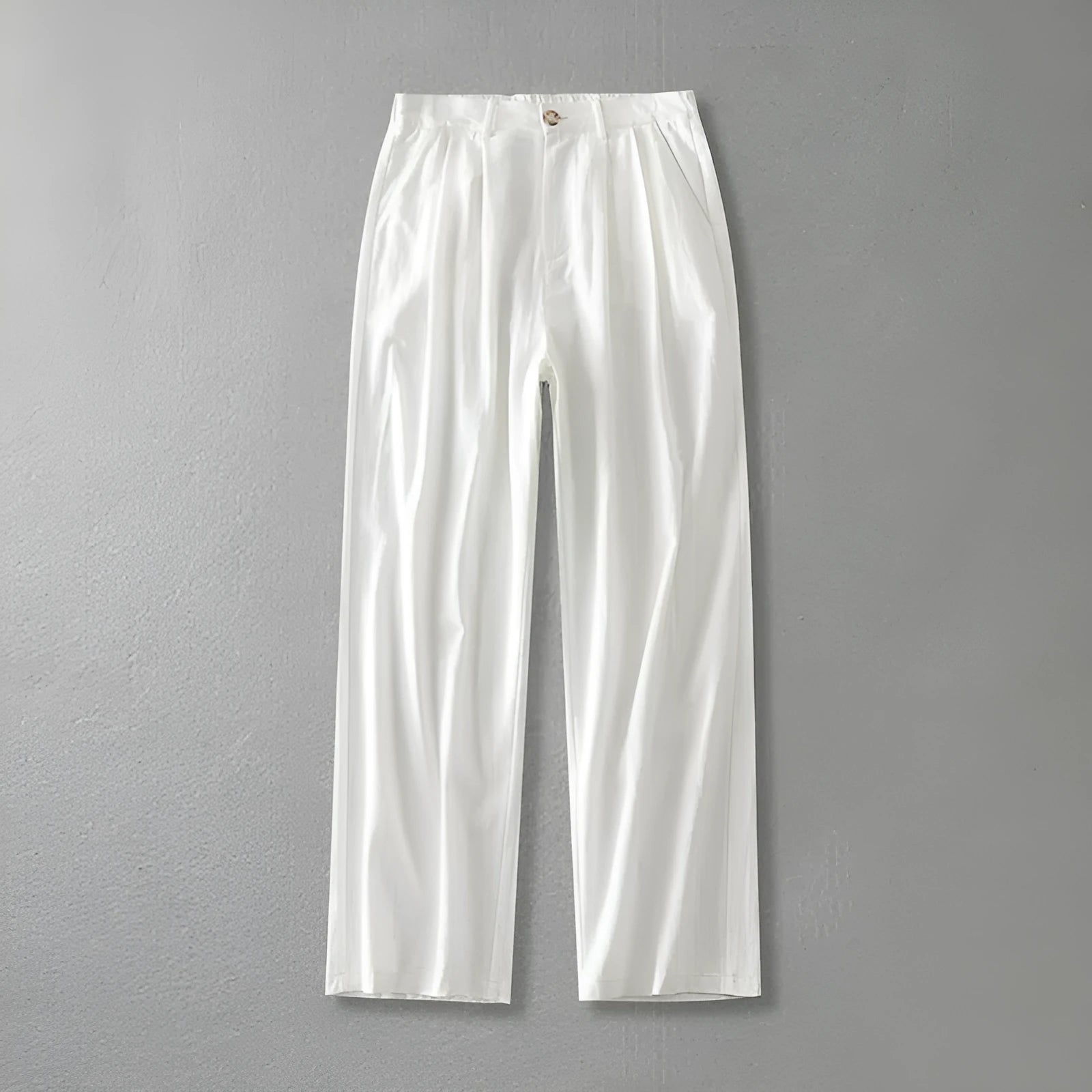 Men's cotton linen loose straight pants in solid colour, size L-9XL