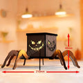 Wooden spider lantern candlestick Halloween decoration measuring 21x8.5cm