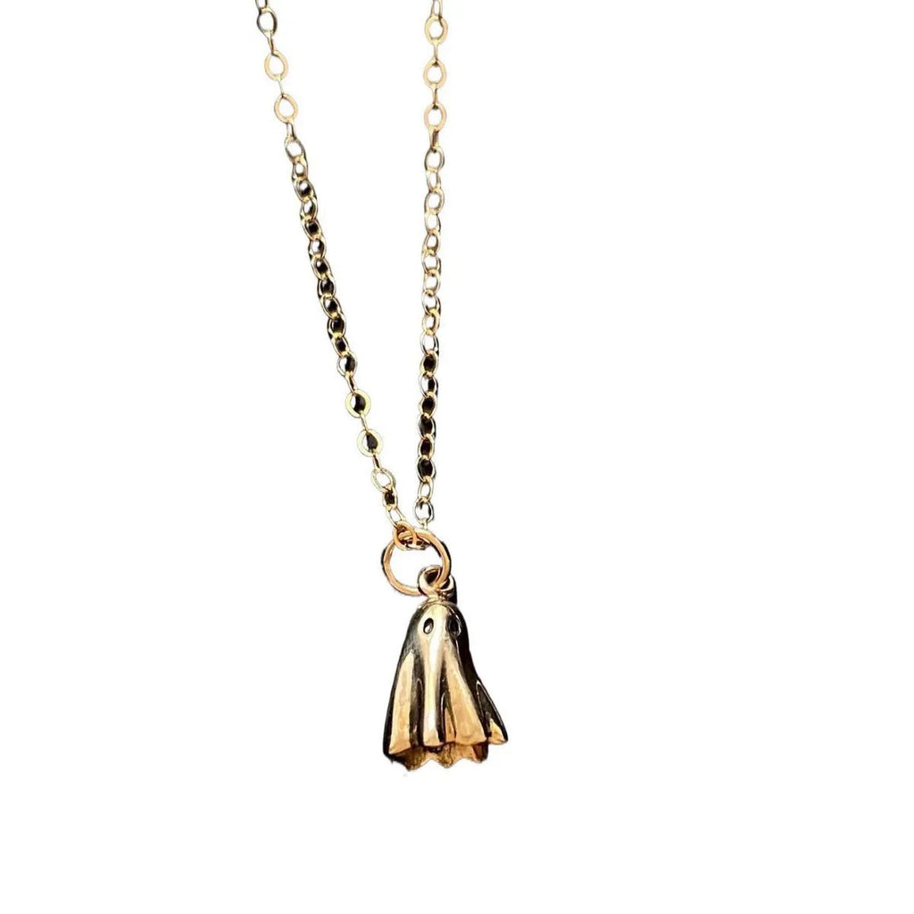 Ghost motif pendant necklace with titanium steel pendant and stainless steel chain options