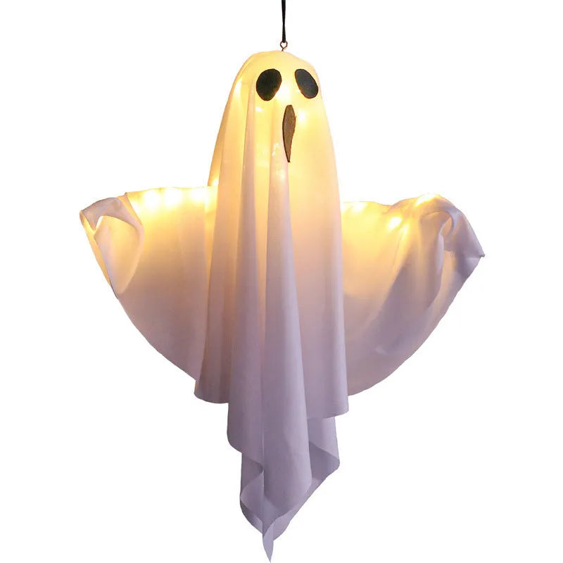 White ghost horror ambience light with cloth construction for Halloween decorations