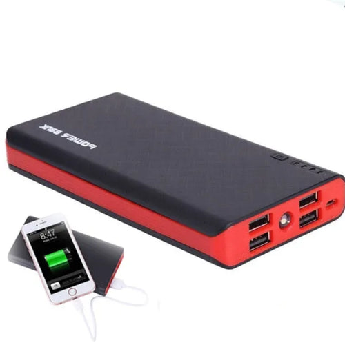 20000mAh portable power bank in blue colour with compact 145x68x22mm dimensions and USB charging port