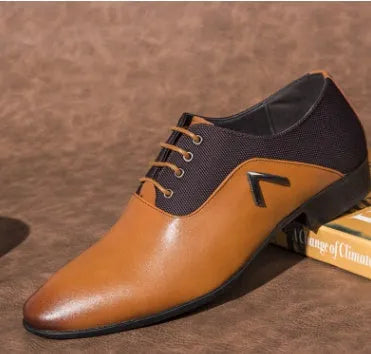 Men's black Oxford shoes with a low upper, made from artificial PU leather with a rubber sole.