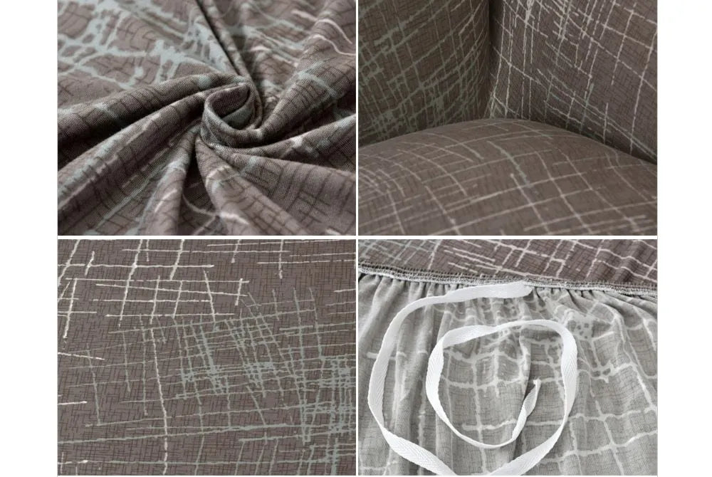 Stretch non-slip sofa cover in multiple colours on a single seater couch with elastic bandage and sponge bar design