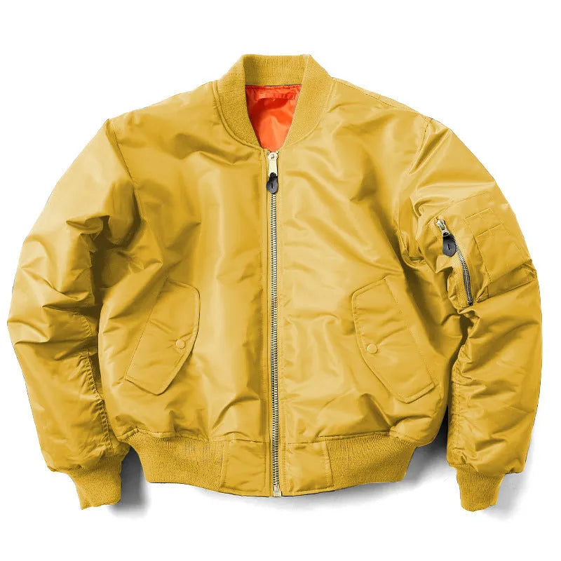 Men's American workwear pilot cotton-padded jacket in loose fit with double-sided nylon construction