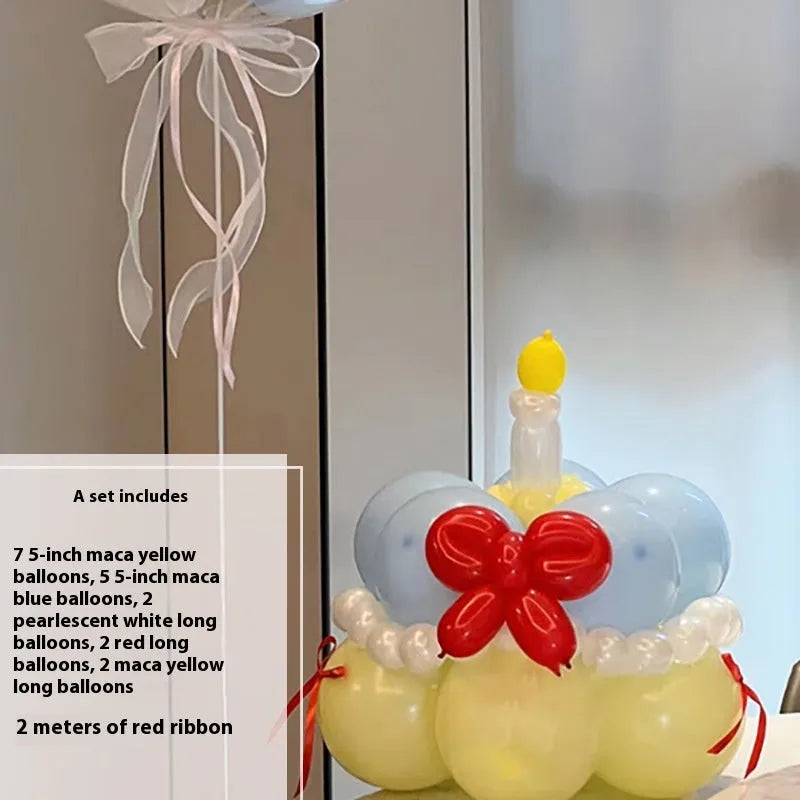 Round balloon bouquet cake DIY decoration set for birthday party centrepieces