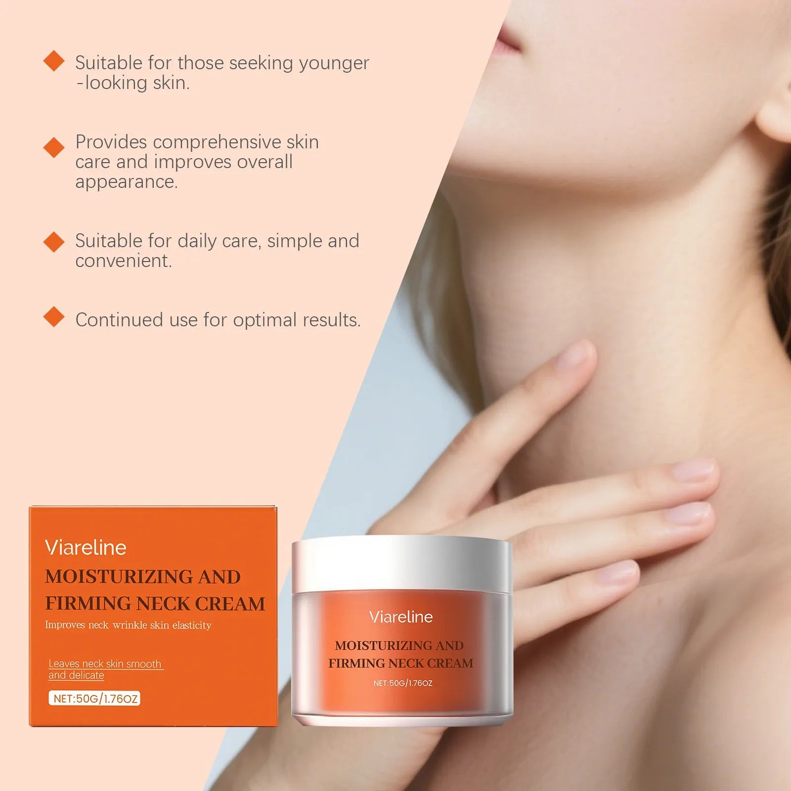 Neck moisturising cream 50g jar for daily neck contour skin care