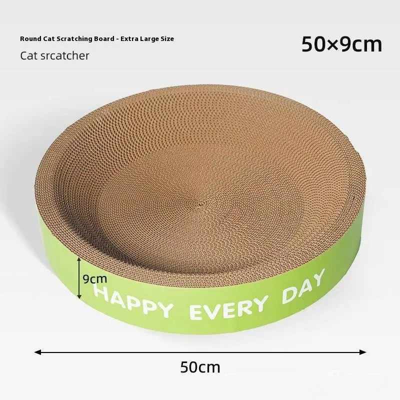 Round green cat nest with integrated sisal scratching surface, 50cm diameter size