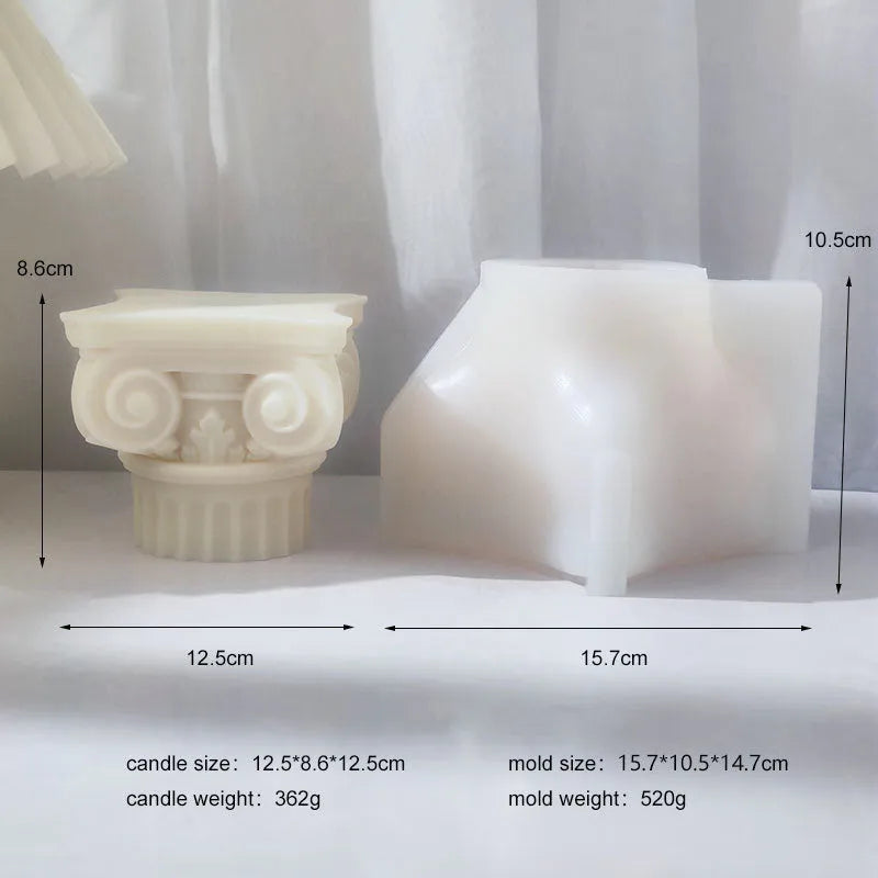 Roman pillar silicone mould measuring 27.1cm with irregular column shape