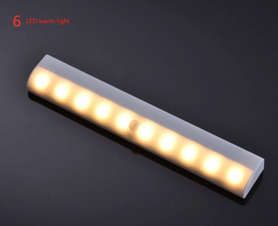 USB rechargeable magnetic LED closet light with motion sensor in aluminium shell.
