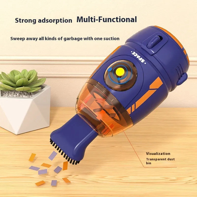 USB desktop vacuum cleaner in rocket design with blue colour for keyboard cleaning