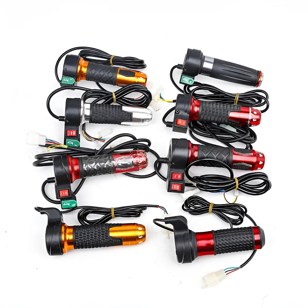 Electric car accelerator modification kit with three-speed rotating handle and multiple handle options