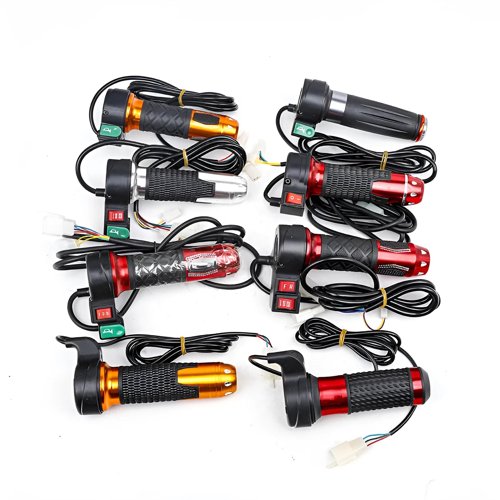 Electric car accelerator modification kit with three-speed rotating handle and multiple handle options